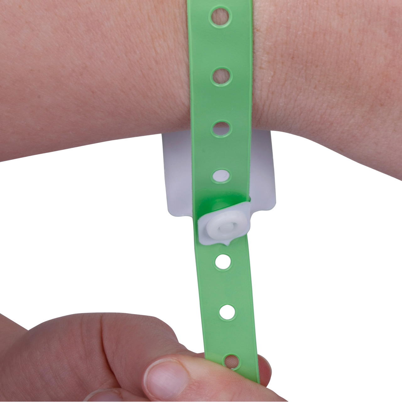 Printed vinyl admission wristbands (1c) - apple green