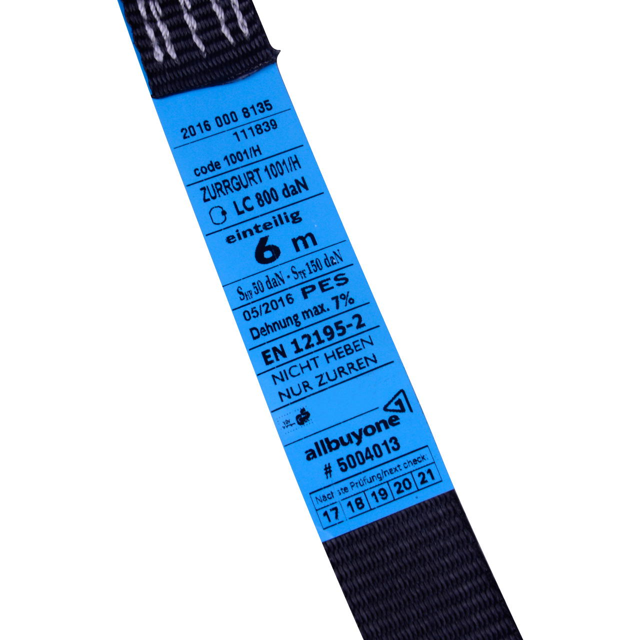 lashing strap black - 1-part - 6.00 m x 25 mm