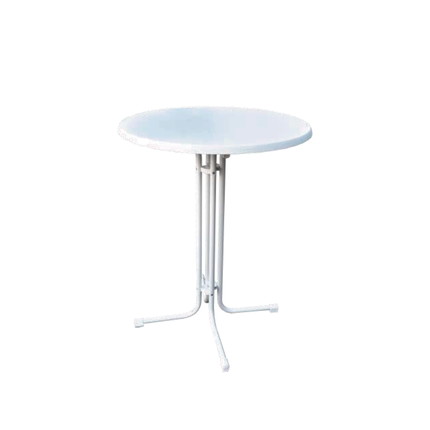 Stehtisch klappbar - rund - weiß