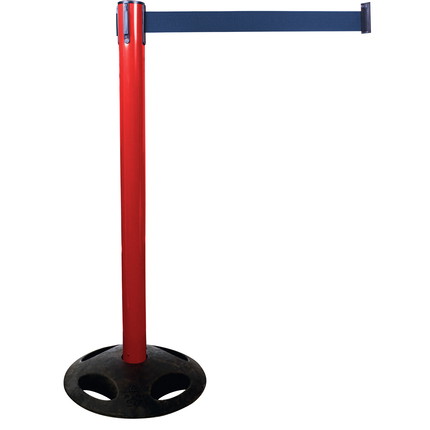 Plastic belt barrier posts - red - blue
