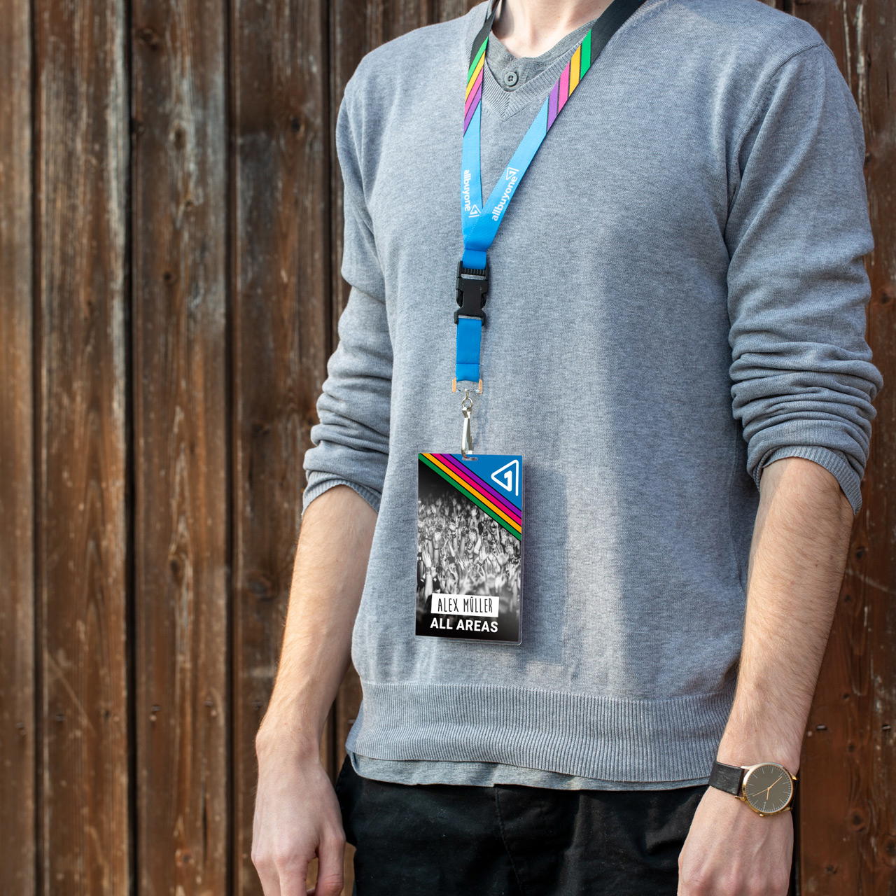 lanyards woven  -  - 15 mm - Simplex - without security seal