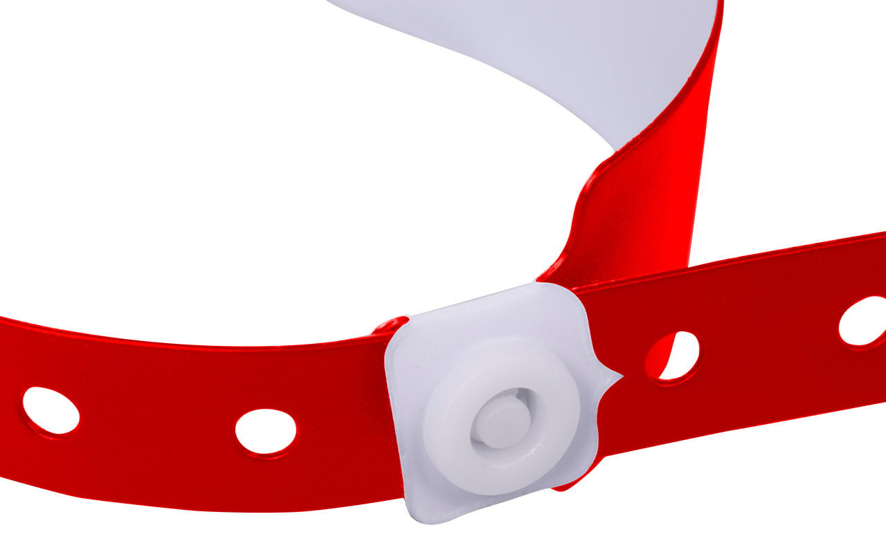 Printed vinyl admission wristbands (1c) - red