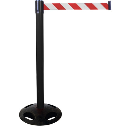 Plastic belt barrier posts - black - red-white