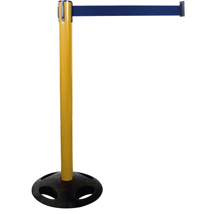 Plastic belt barrier posts - yellow - blue