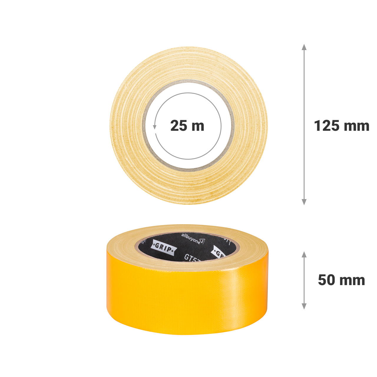 Adhesive cloth tape coloured Grip Tape GT 571 - sun yellow