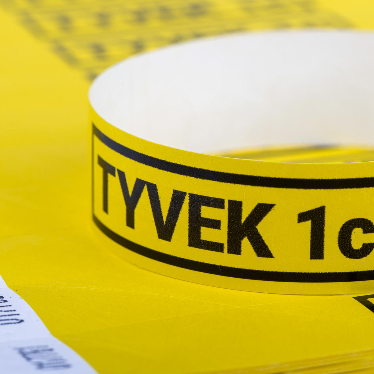Printed single-colour 19 mm tyvek wristbands - yellow