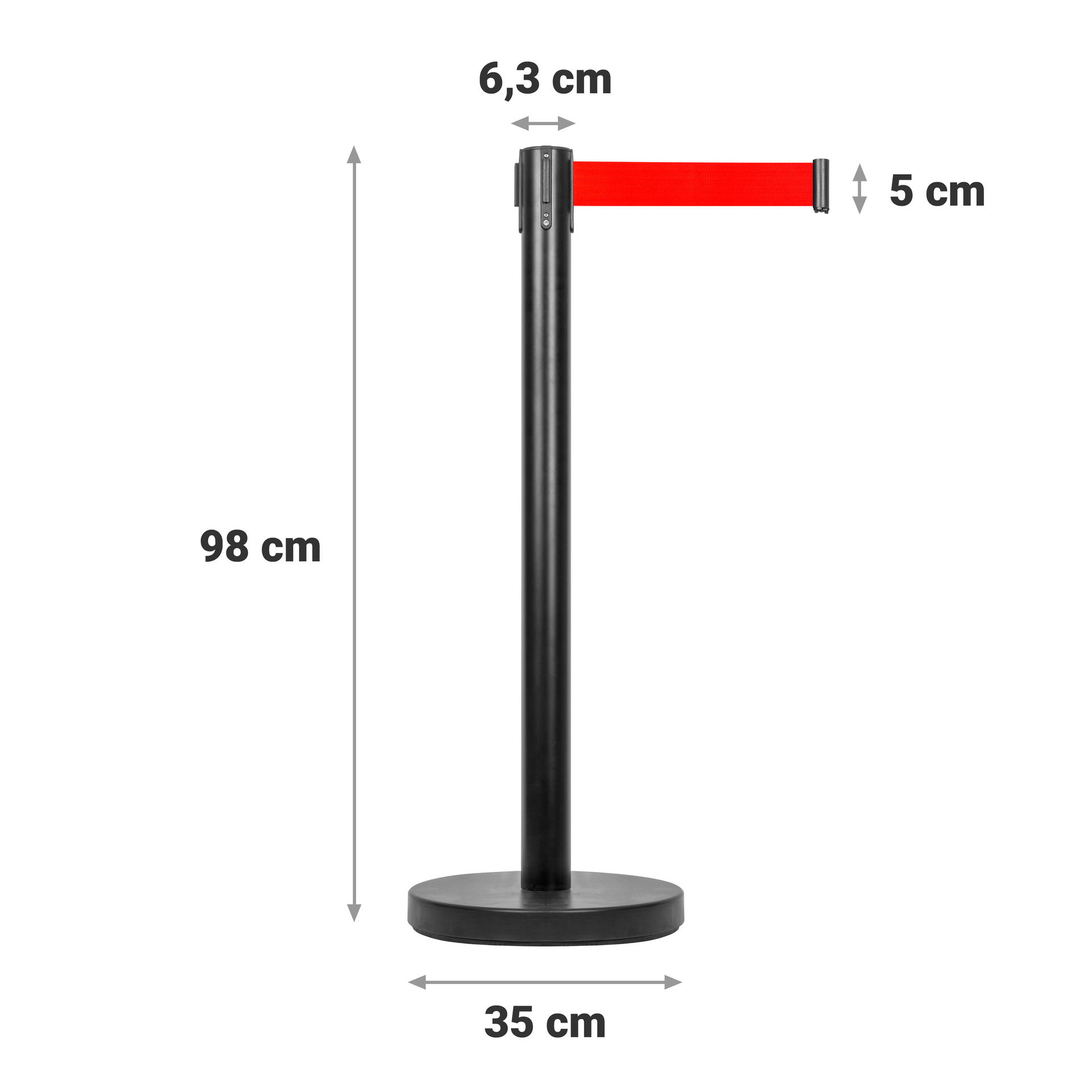 Absperrständer GRIP - Stahl - rot