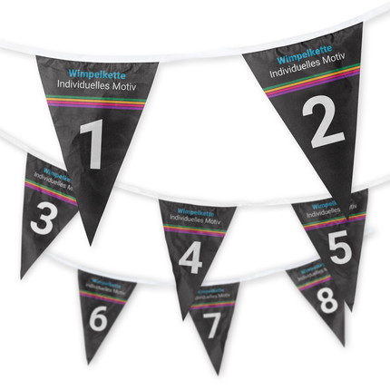 Pennant chain individually printed - 8 motifs