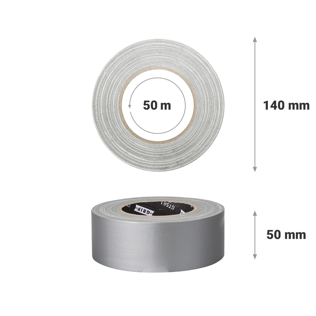 Adhesive cloth tape GT 561 - 50 m - silver