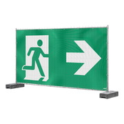 Emergency exit banners with directional arrows Emergency exit banners with directional arrows - Emergency exit right