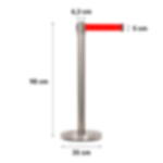 barrier stands - red Stainless steel barrier stands GRIP - red