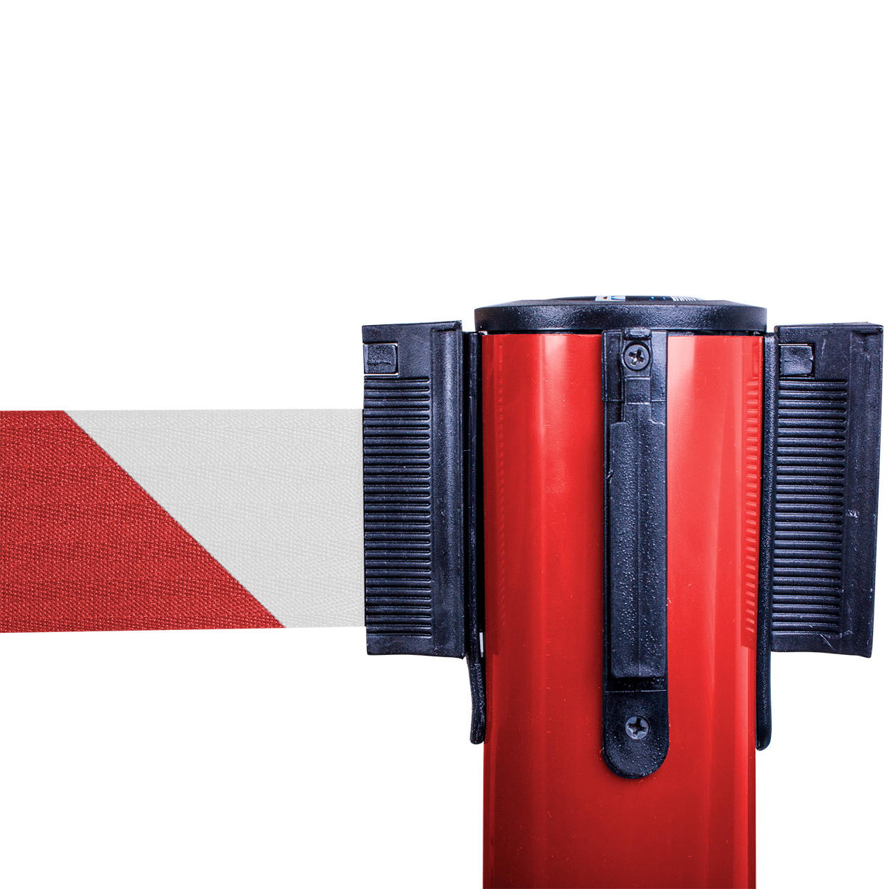 Plastic belt barrier posts - red - red-white
