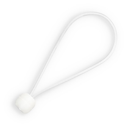bungee tie with ball closure - white