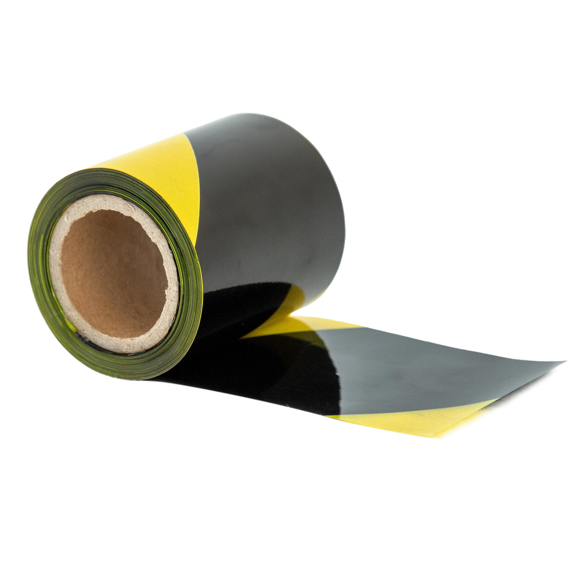Flatterband gelb schwarz reißfest | 50 m Rolle 