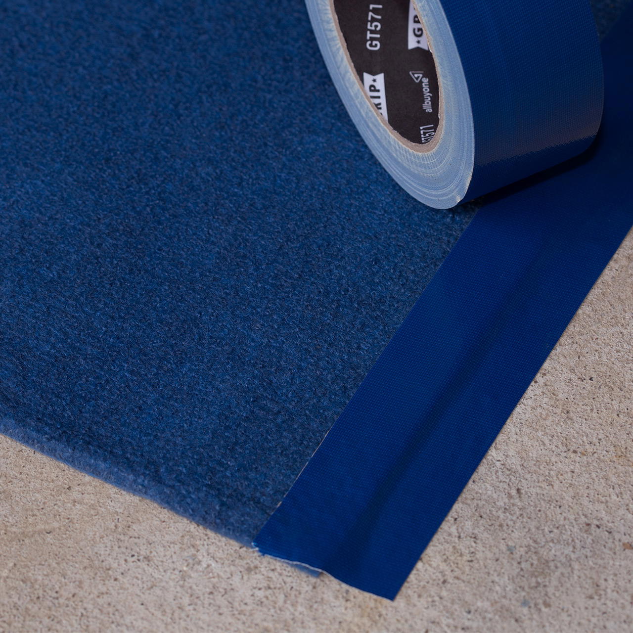 Rips trade show carpet on rolls, 2 metres wide - dark blue