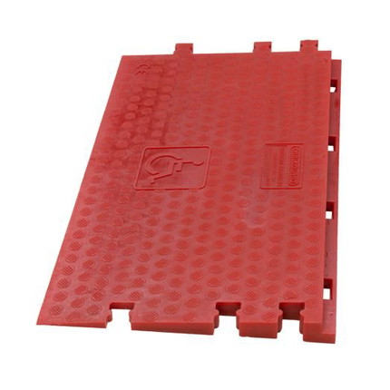 CableGuard Red Floor Wheelchair Ramp 3/5, interlocking Wheelchair Ramp Red Floor 3/5 female connector red product photo (Article No. 2011012)