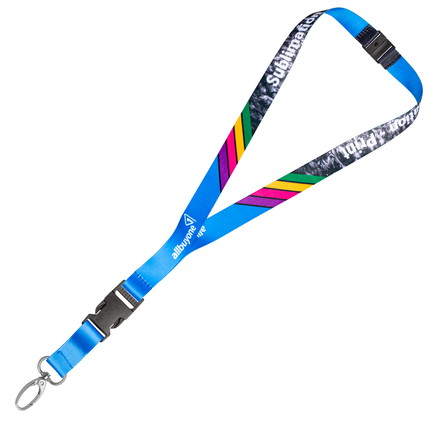 Lanyards bedruckt 2-seitig - 20 mm - Karabiner Oval - mit Sicherheitsverschluss - mit Clip
