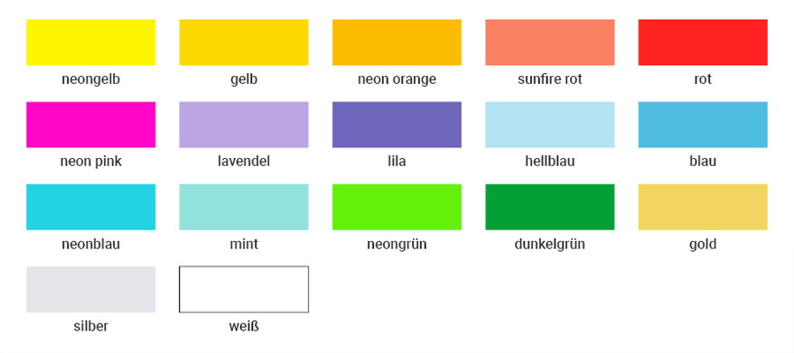 Kontrollbaender Tyvek-bedruckt Farbuebersicht