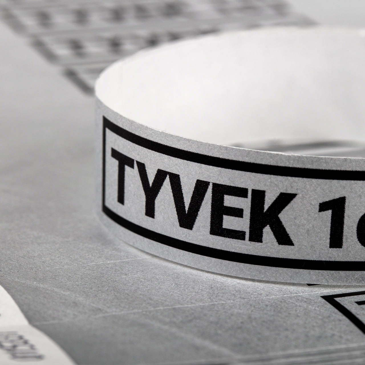 Printed single-colour 19 mm tyvek wristbands - silver