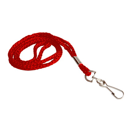 Lanyard cord with simplex hook - red