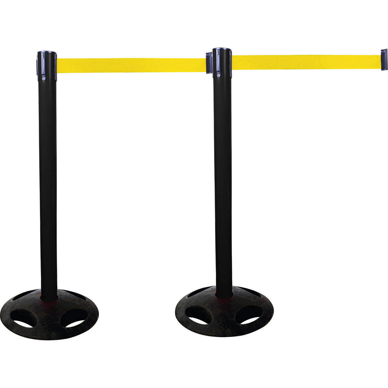 Gurtabsperrpfosten Kunststoff - schwarz - signalgelb