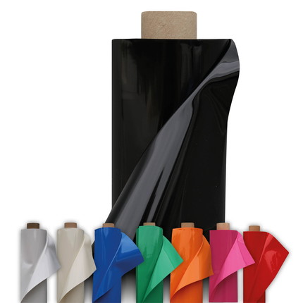 Lackfolie Rolle 30 m x 130 cm schwarz - schwarz