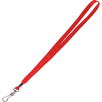 Flat lanyard with simplex hook - red
