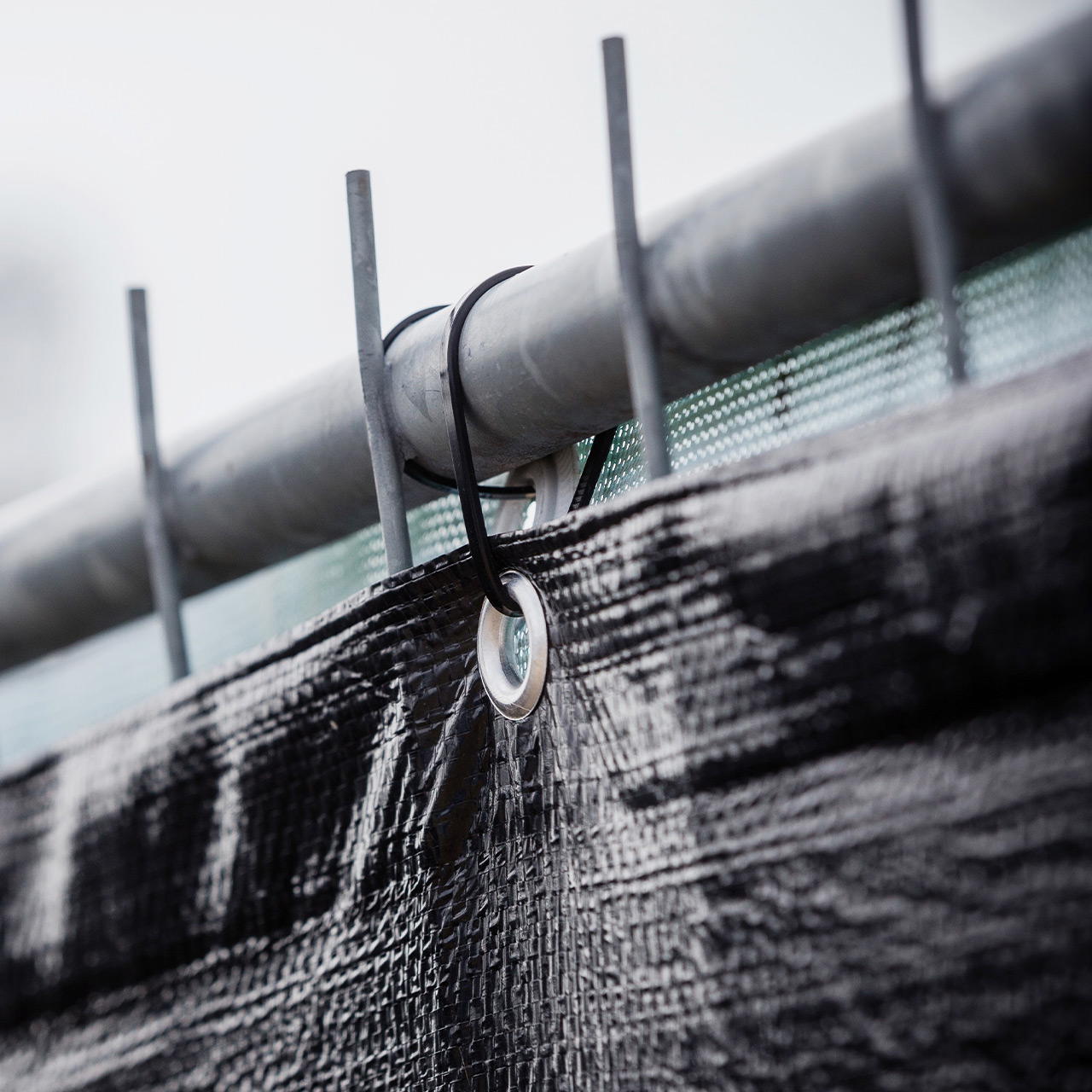 Bauzaunplane B1 3,41 x 1,76 m - schwarz