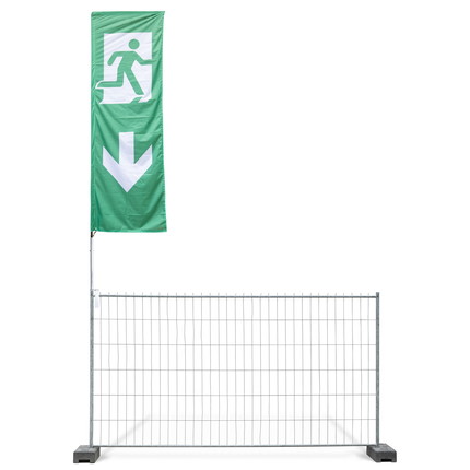 construction fence flag with pictogram - Emergency exit