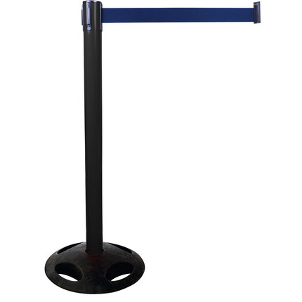 Plastic belt barrier posts - black - blue