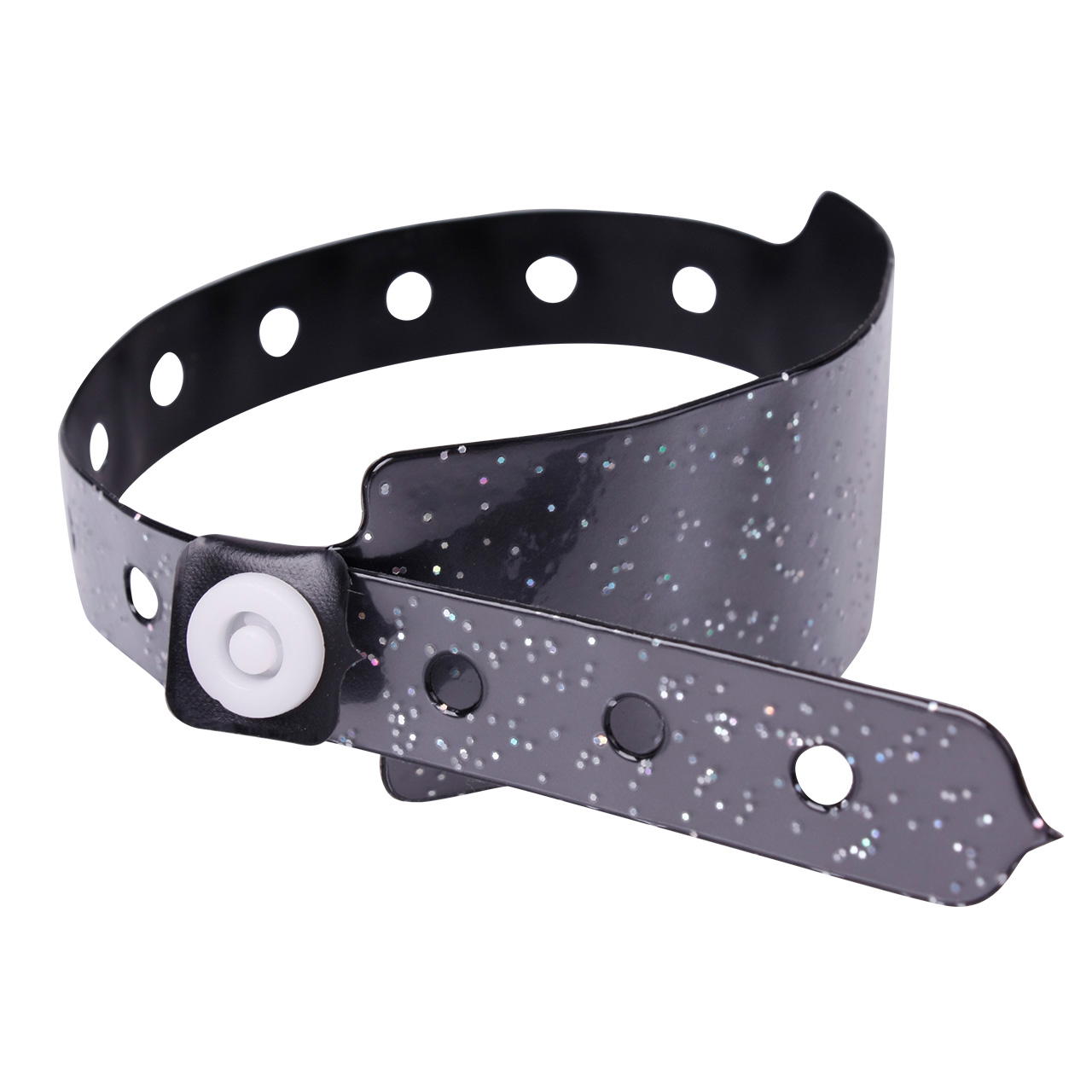 Vinyl Bänder unbedruckt - glitter-schwarz