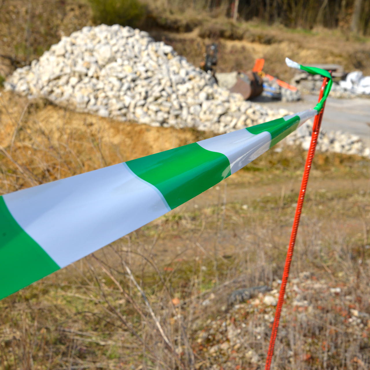 Absperrband gestreift - grün-weiß