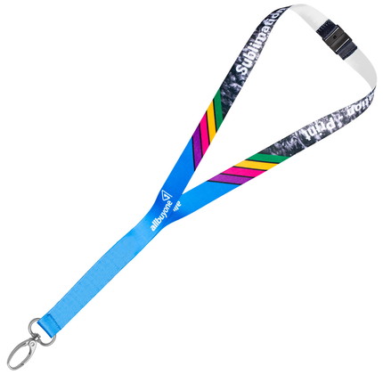 Printed lanyards, single-sided - 20 mm - Carabiner Oval - with safety lock