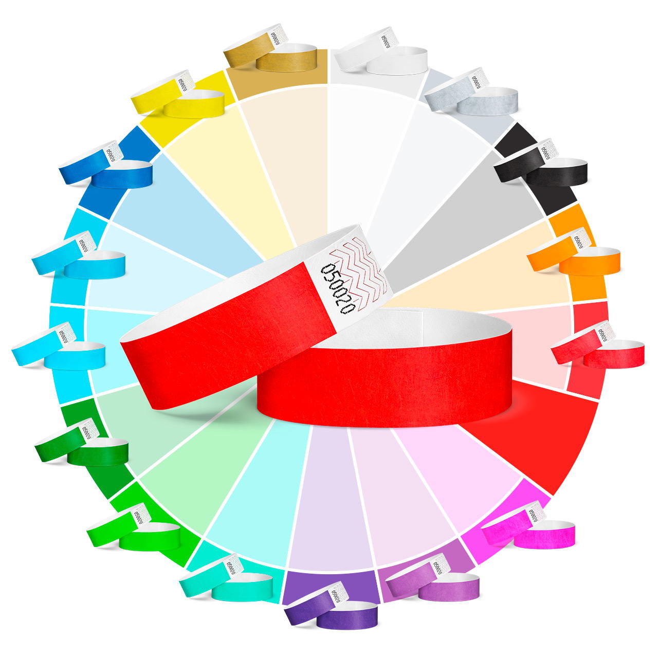 Tyvek wristbands, unprinted, 19 mm wide - red