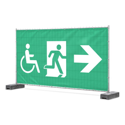Banner Notausgang barrierefrei Banner Notausgang Mehrsymbol barrierefrei Pfeil rechts