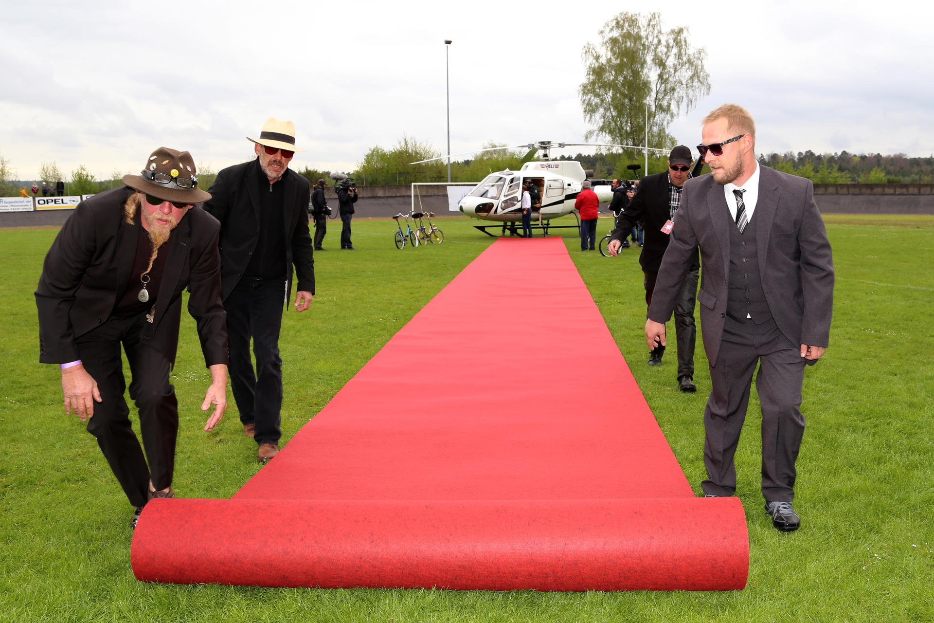 Rips Messeteppich Rollenware 2 m x 25 m - rot