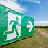 Preview: Emergency exit banners with directional arrows