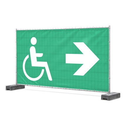 Banner Notausgang barrierefrei Pfeil rechts