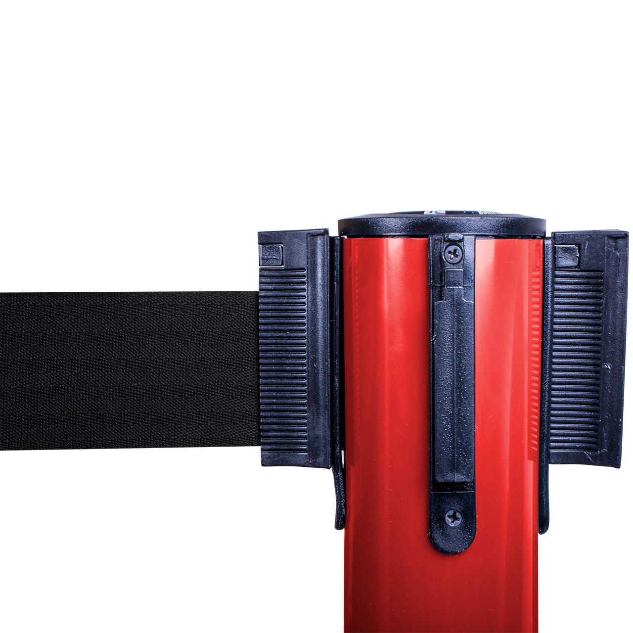 Plastic belt barrier posts - red - black