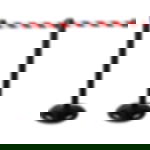 belt barrier posts - black Plastic belt barrier posts - black - red-white