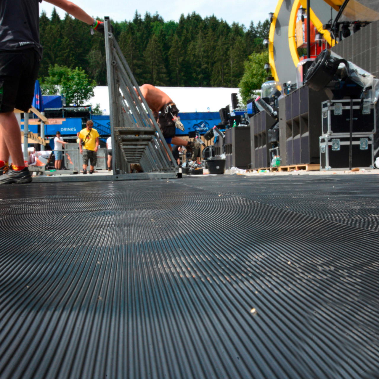 rubber mat with fabric insert