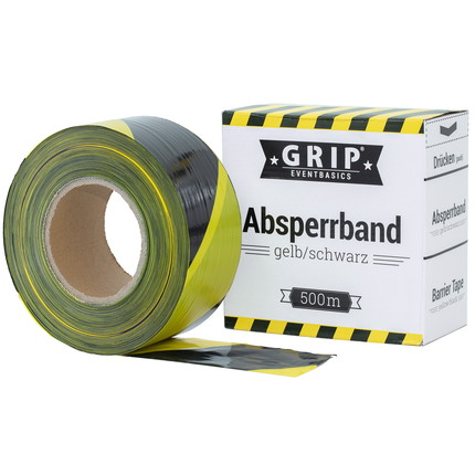 Barrier tape 500 m LDPE red white | yellow black - black-yellow