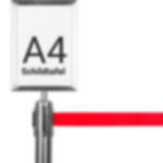 signboard - silver Signboard for barrier stands GRIP - silver - A4