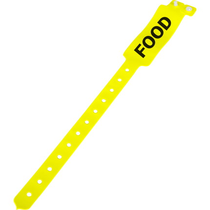 Printed vinyl admission wristbands (1c) - neon yellow
