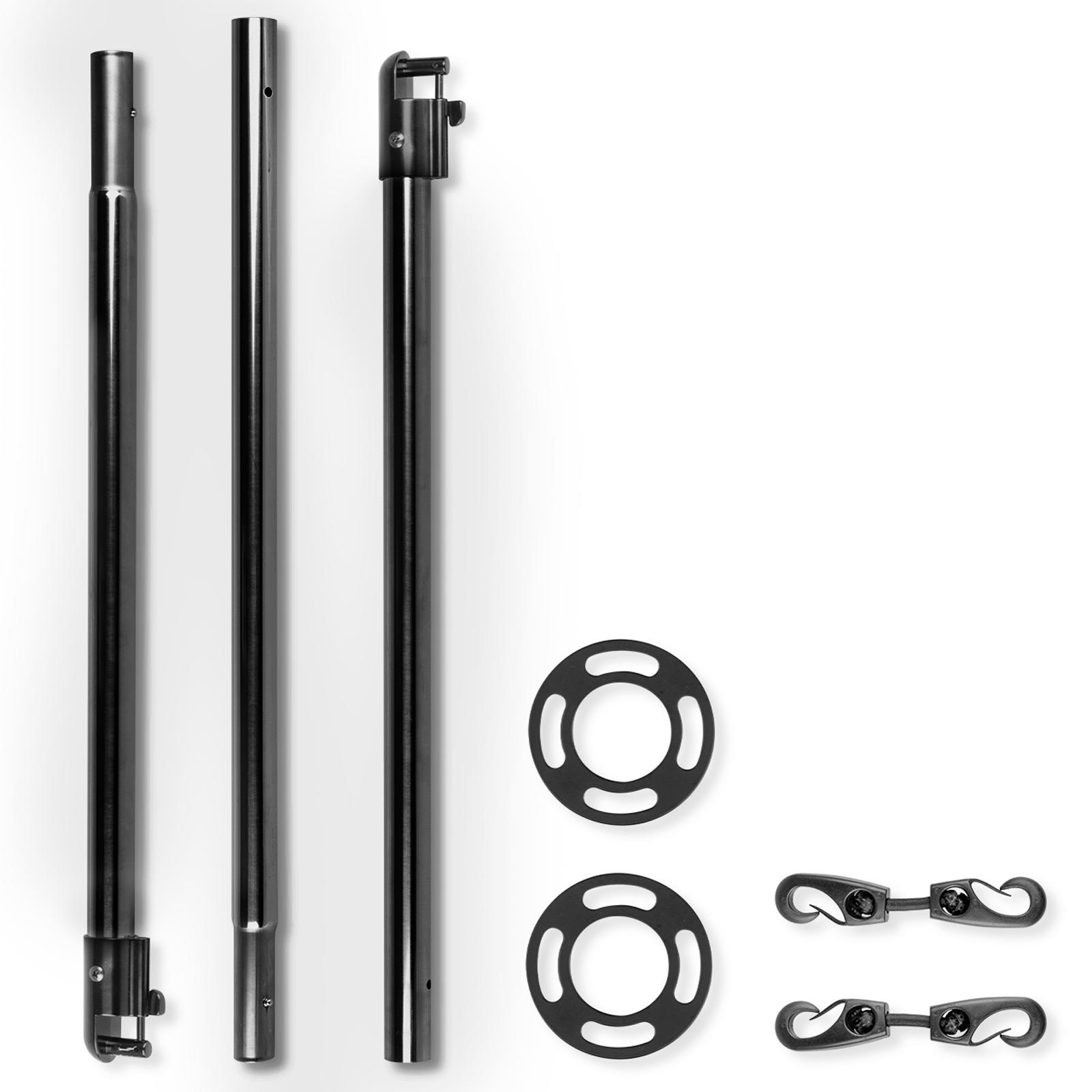 banner mounting pole for barrier stand with cord GRIP - black