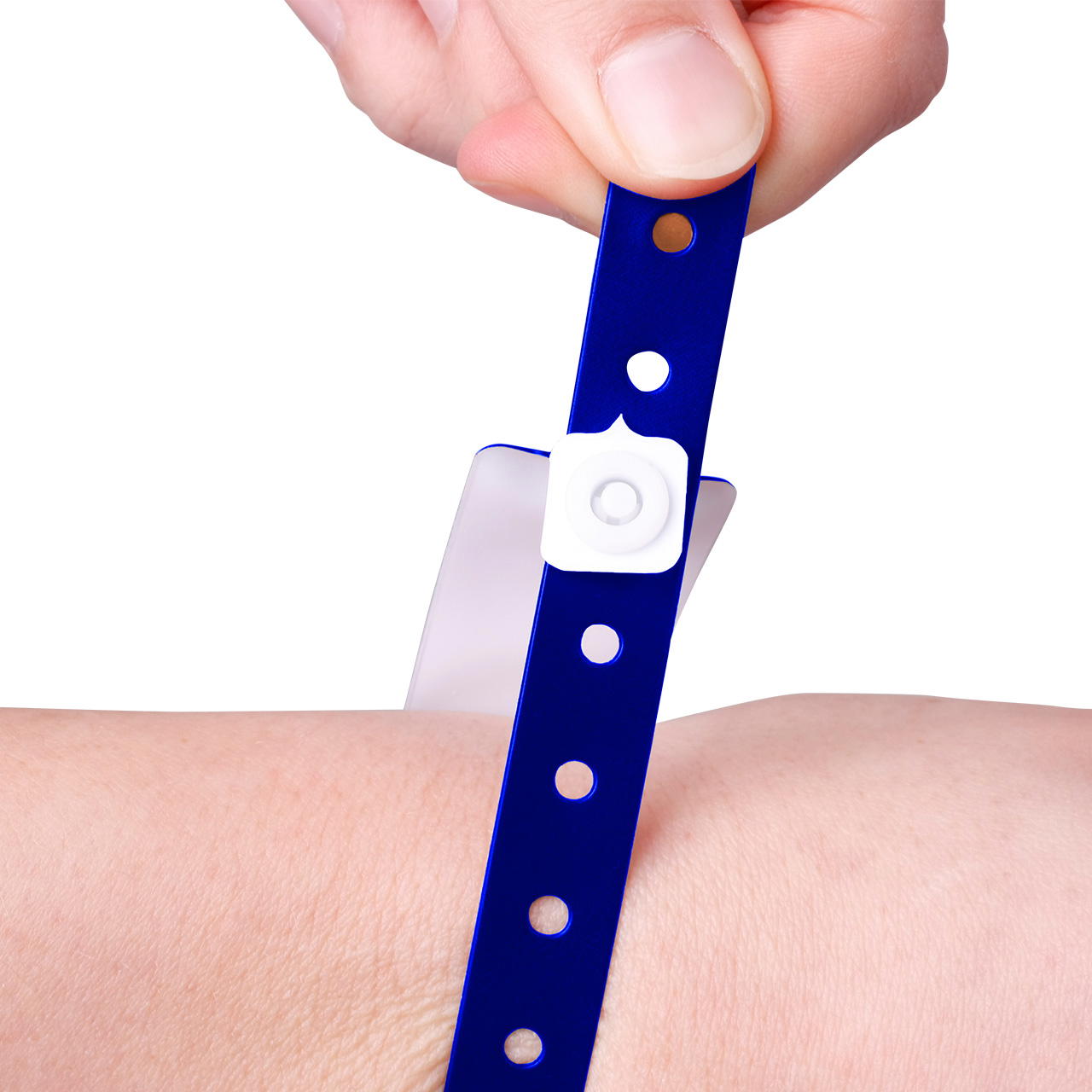 Printed vinyl admission wristbands (1c) - metallic blue