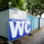 Bauzaunblende - WC (blau-weiß) Bauzaunbanner WC - WC (blau-weiß)