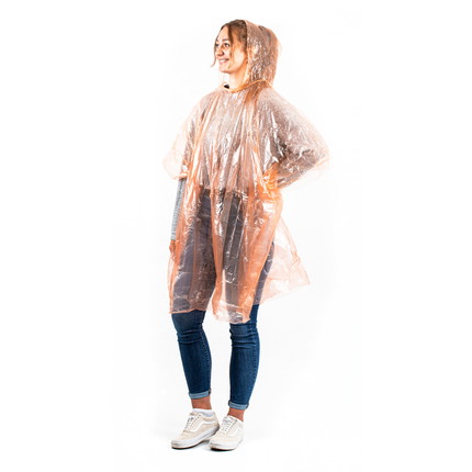 Disposable raincape GRIP – pack of 10 - orange