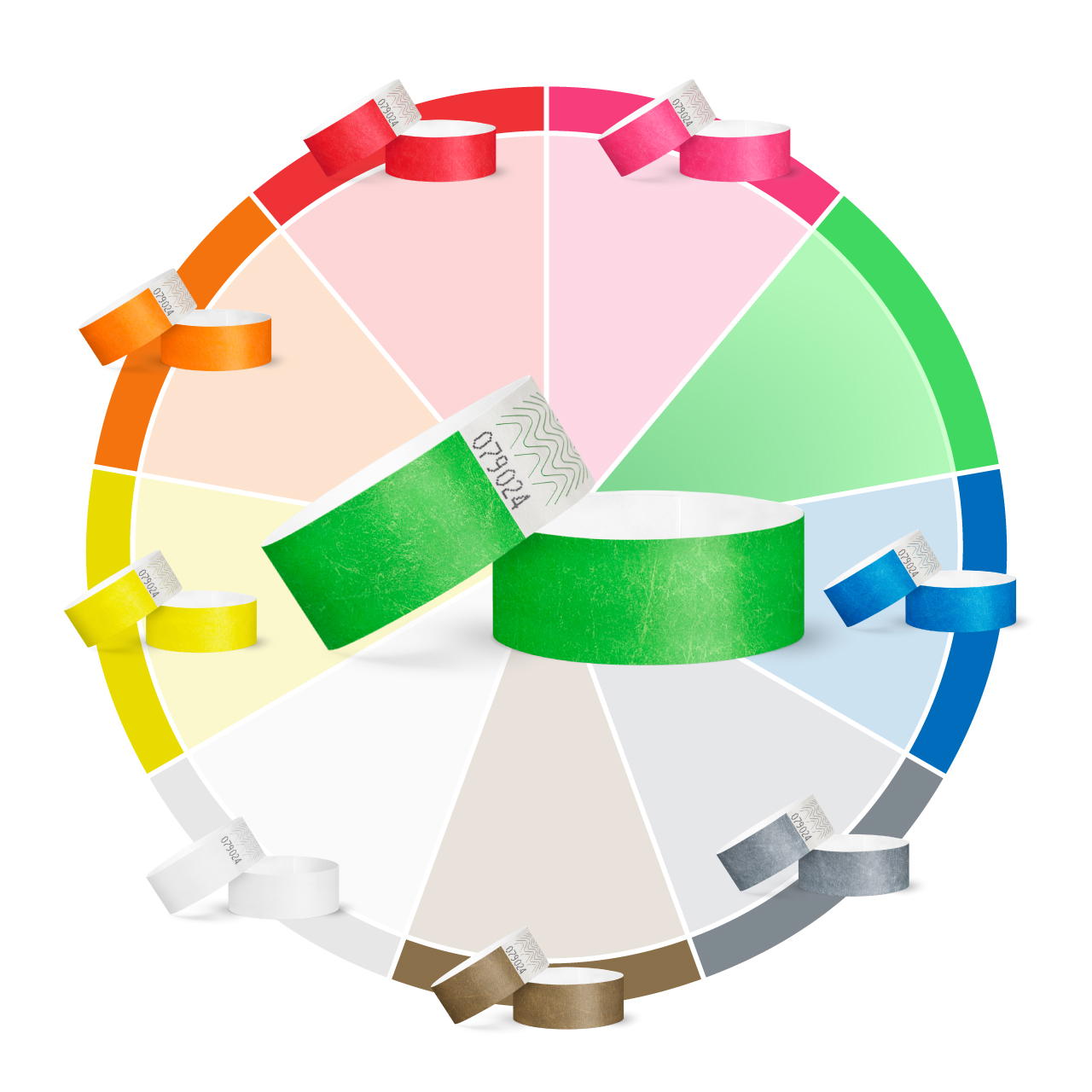 Tyvek wristbands, unprinted, 25 mm wide - neon green