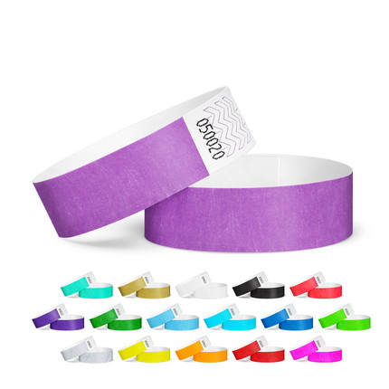 Tyvek wristbands, unprinted, 19 mm wide - lavender